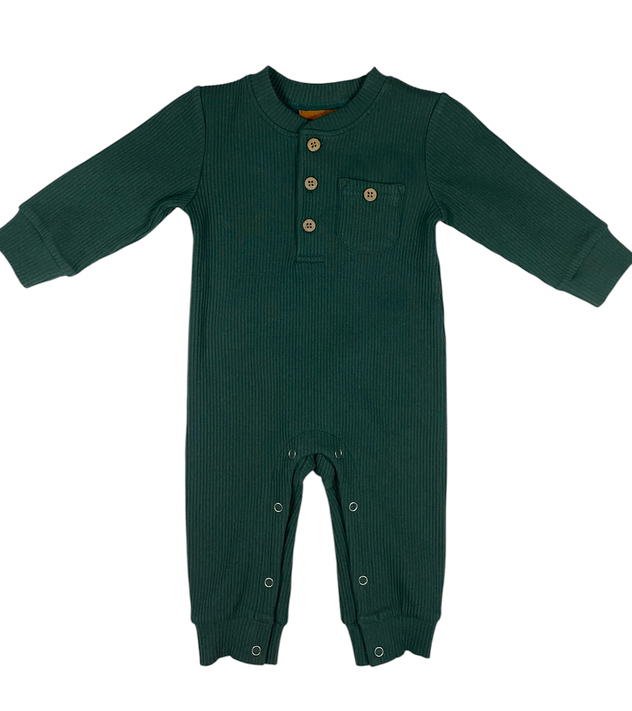Landon Green Ribbed Romper