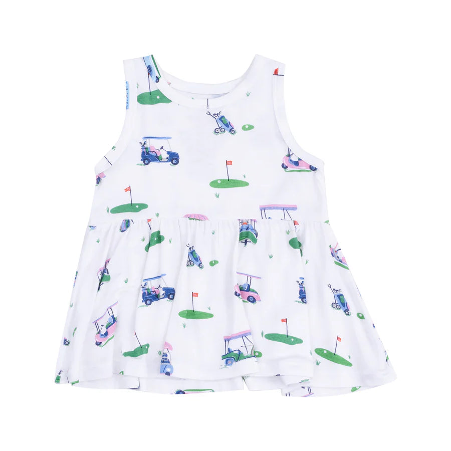 Golf Cart Peplum Tank with Bike Shorts