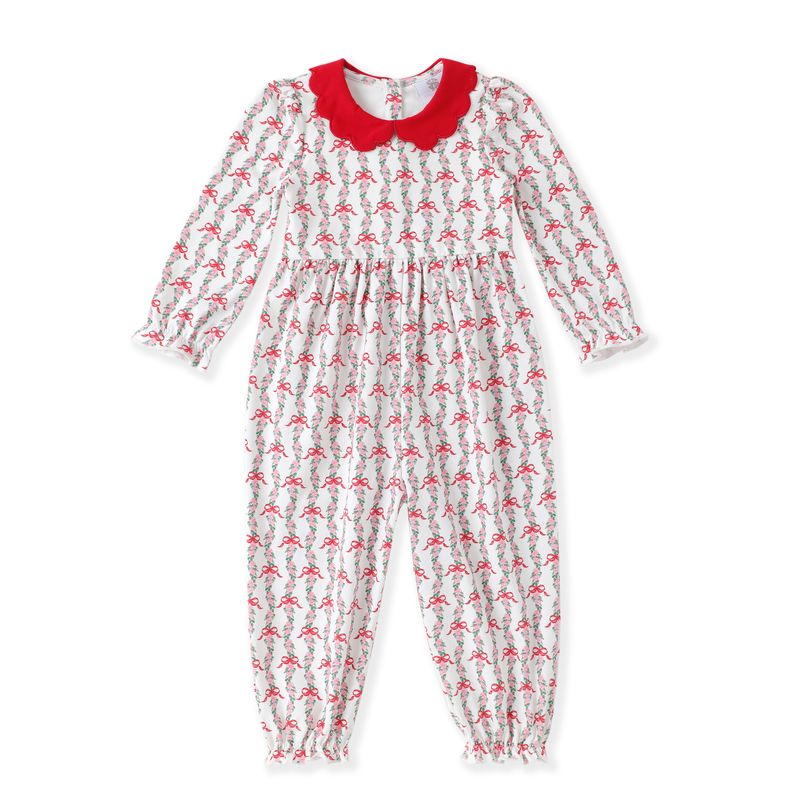 Holiday Bow Ruffle Jumpsuit