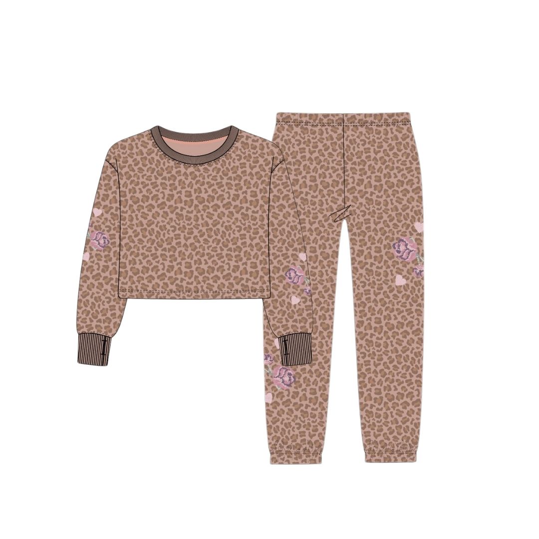 Animal Print Set With Cross Stitch Embroidery