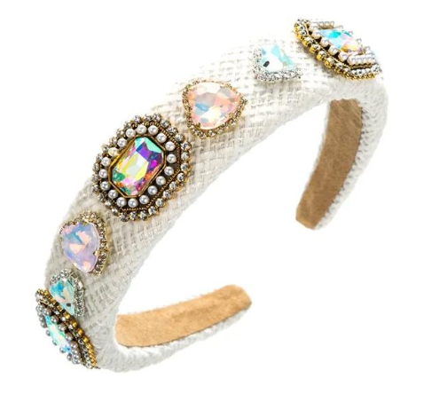 Princess Heart Tweed-White