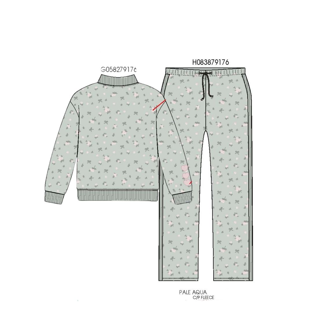 Pale Aqua Floral Print Set