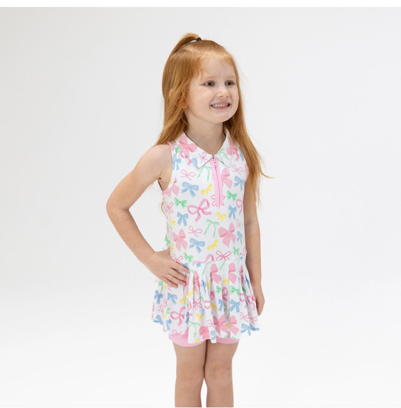 Sweet Bows Polo Tennis Dress With Cartwheel Shorts