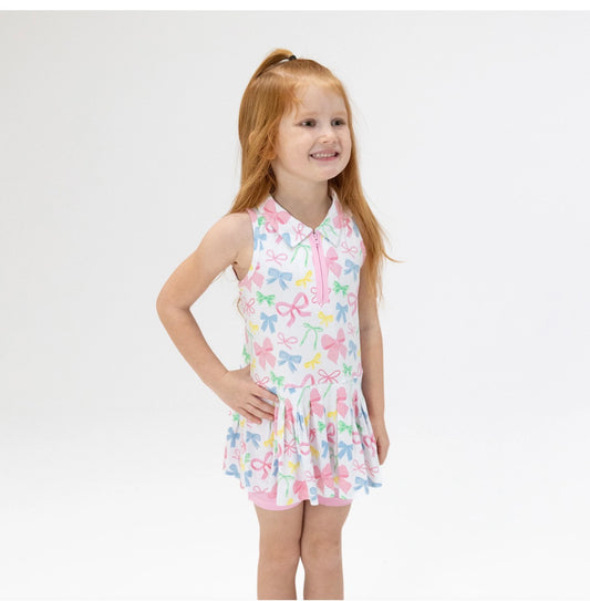 Sweet Bows Polo Tennis Dress With Cartwheel Shorts