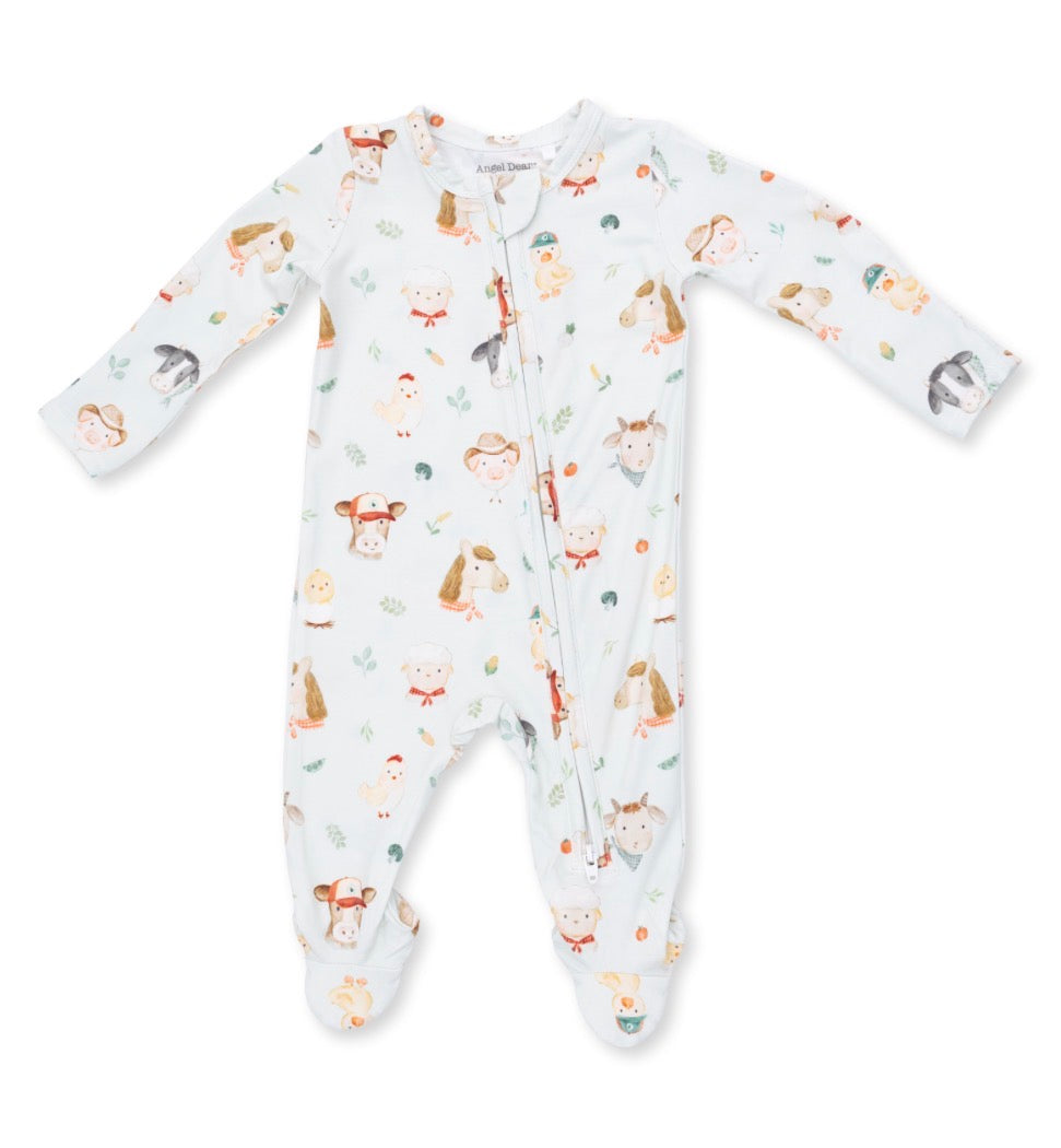 Baby Farm Faces 2way Zipper Footie