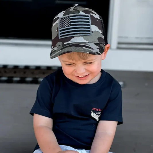 Camo American Flag Trucker Hat