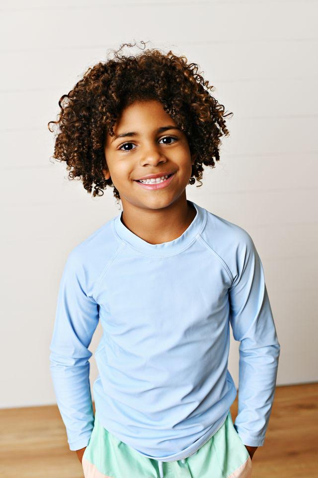 Sky Blue Long Sleeve Rash Guard