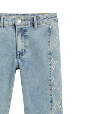 Diamond Side Panel Flare Jeans