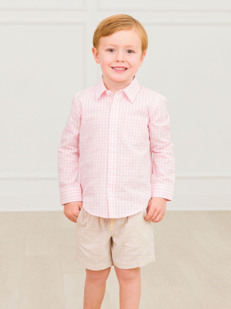 Classic Pink Gingham Long Sleeve