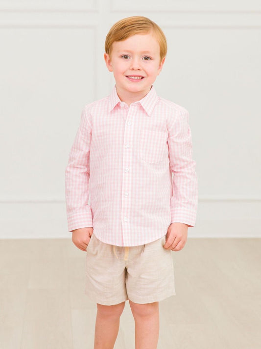 Classic Pink Gingham Long Sleeve