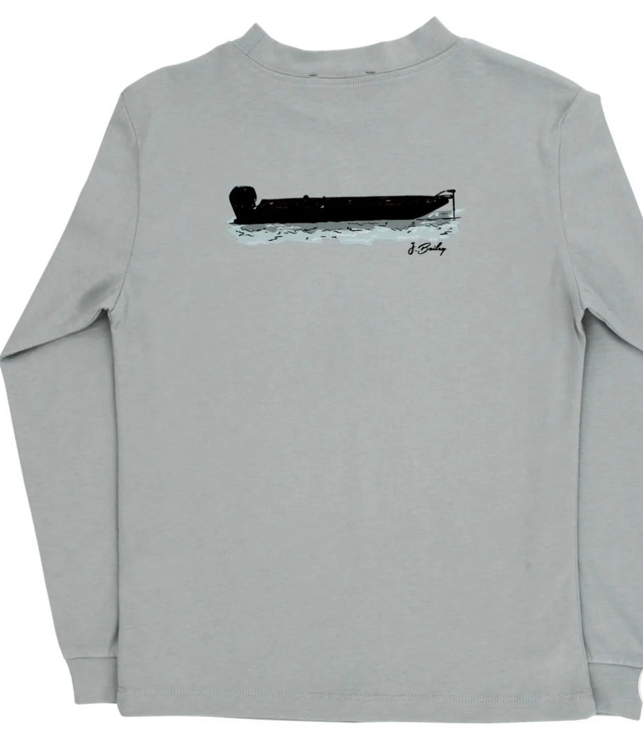 L/S Logo Tee, Jon Boat/Moss
