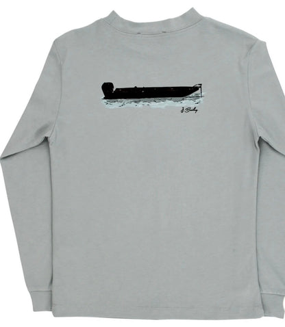 L/S Logo Tee, Jon Boat/Moss