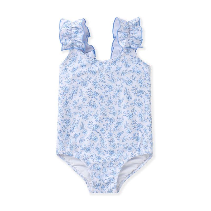 Bluebell Floral Ruffle One-Piece Swimsuit