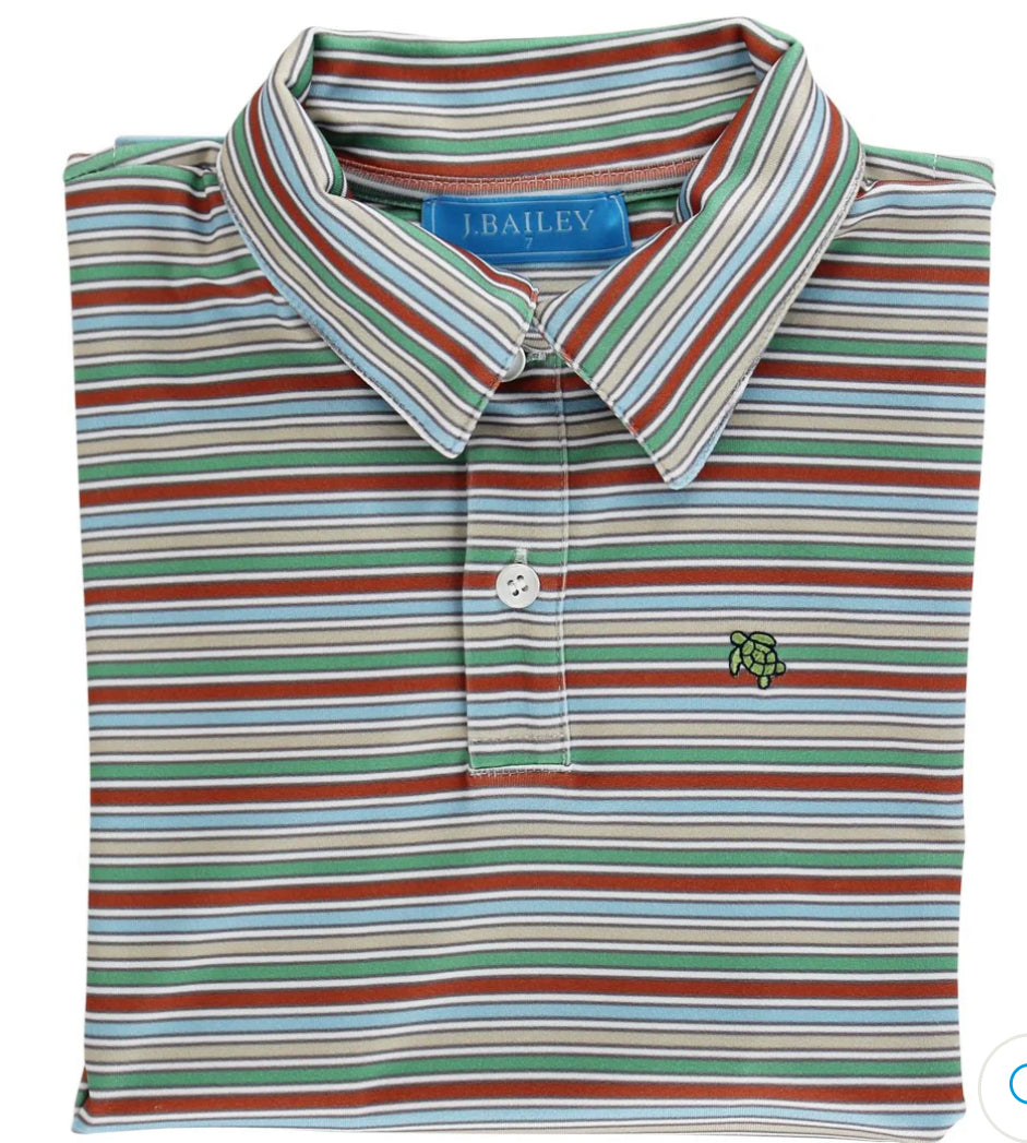 Long Sleeve Hazel Striped Performance Polo