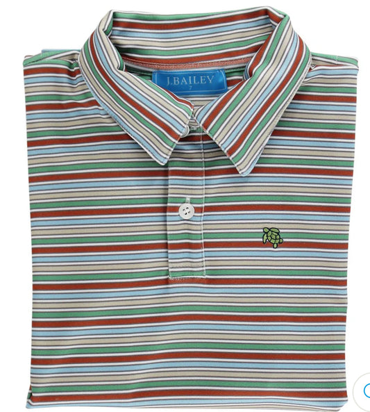 Long Sleeve Hazel Striped Performance Polo