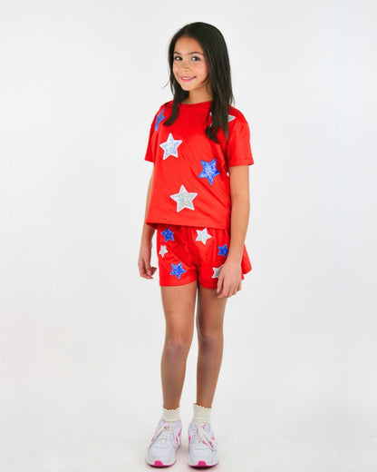 Sequin Star Appliqué Top