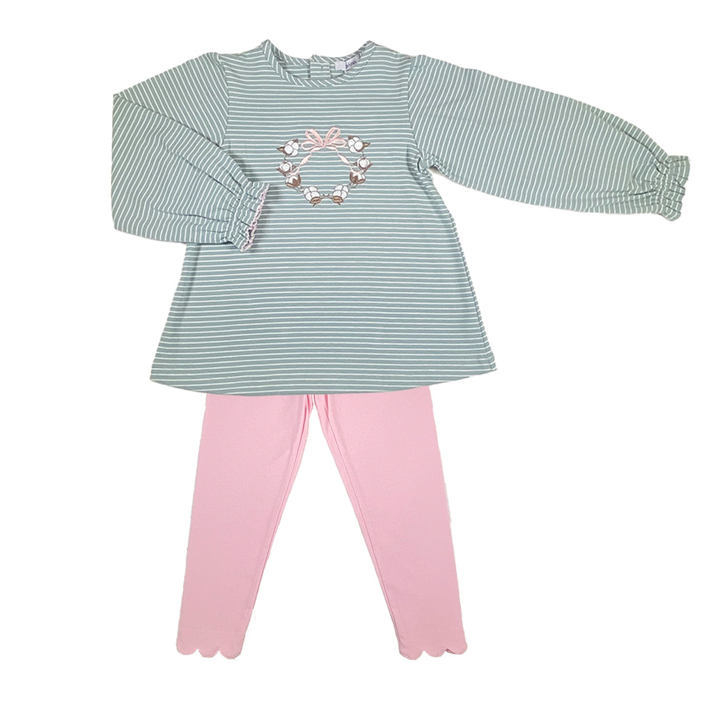 Cotton Wreath Leggings Set
