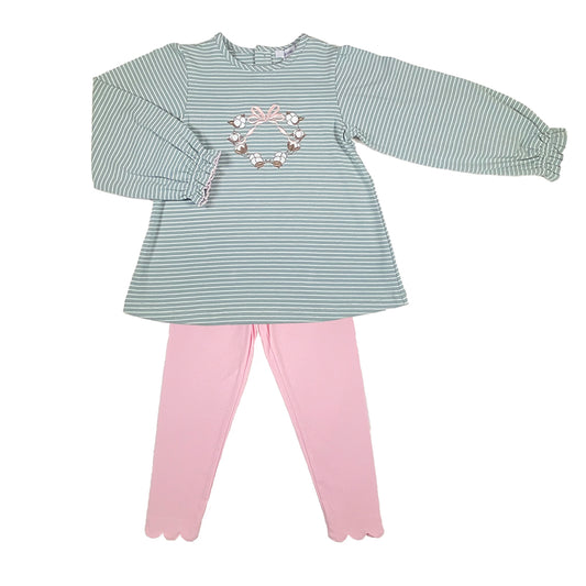 Cotton Wreath Leggings Set