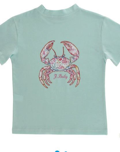 S/S Girls Logo Tee- Crab On Seaglass