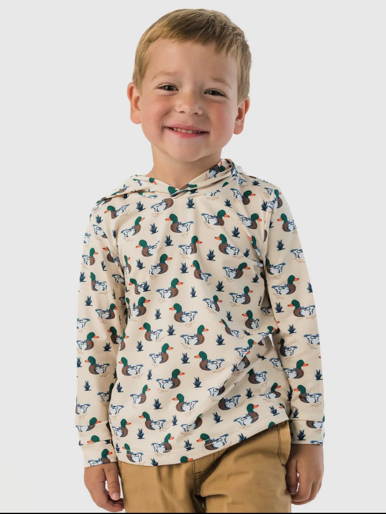 Boys Mallard Marsh Performance Hooded Shirt