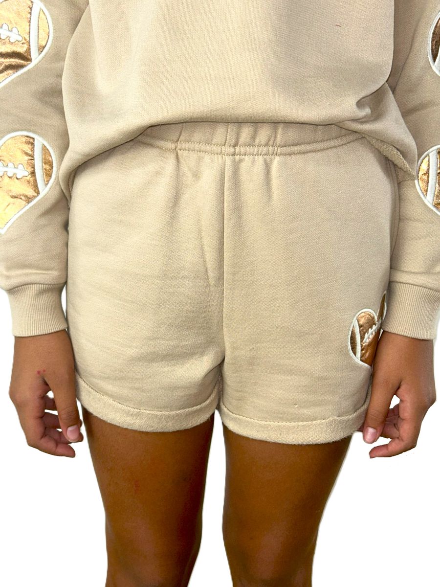 Football Heart Appliqué Shorts