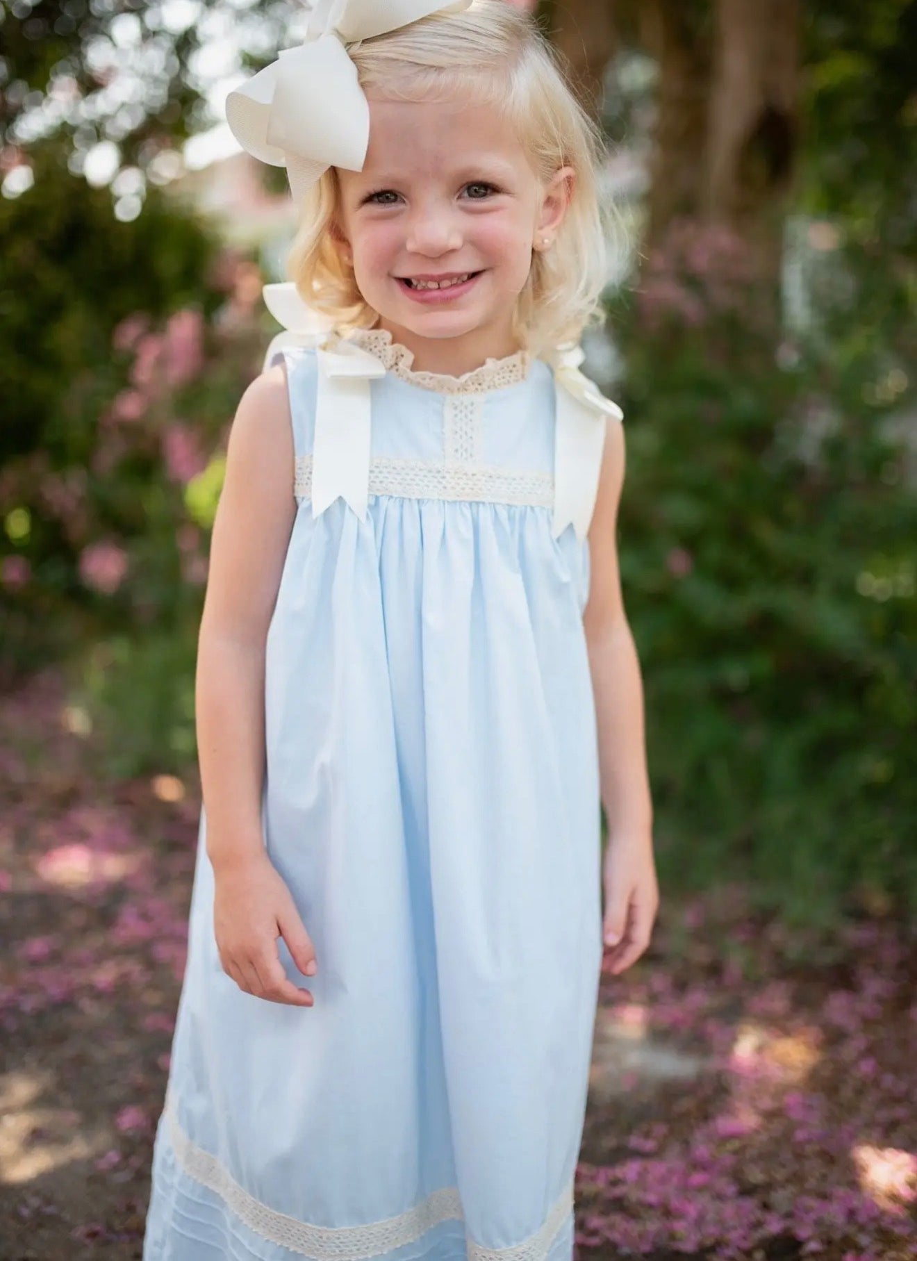 Cambridge Blue Sleeveless Heirloom Dress