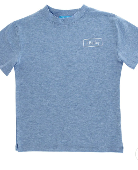 S/S Logo Tee-Retriever On Heathered Blue