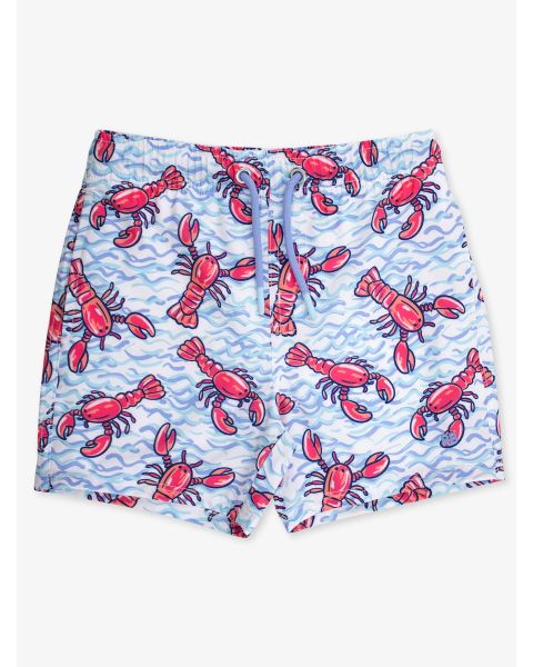 Boys Blue Lobster Lagoon Performance Swim Trunks
