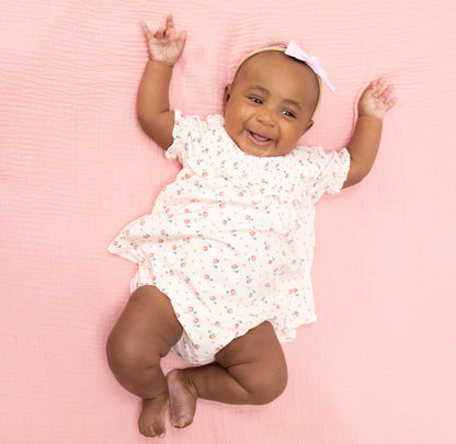 Joli Rosette Smocked Ruffle Bubble With Skirt
