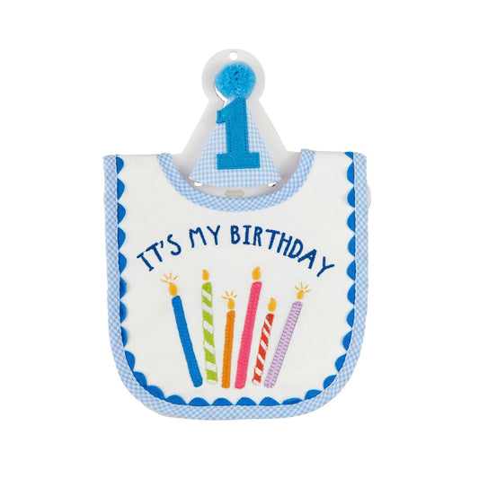 Blue Cake Smash Bib & Hat Set