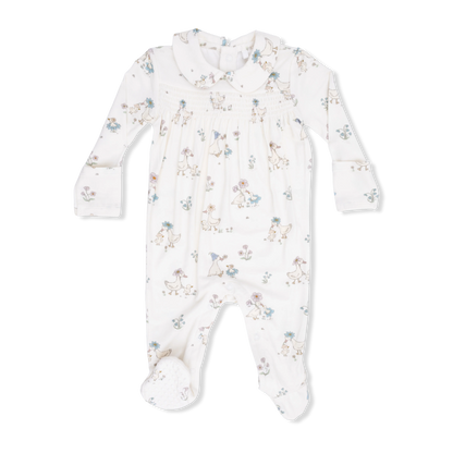 Flower Ducklings Smocked Footie