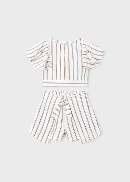 Girls Striped Short Set