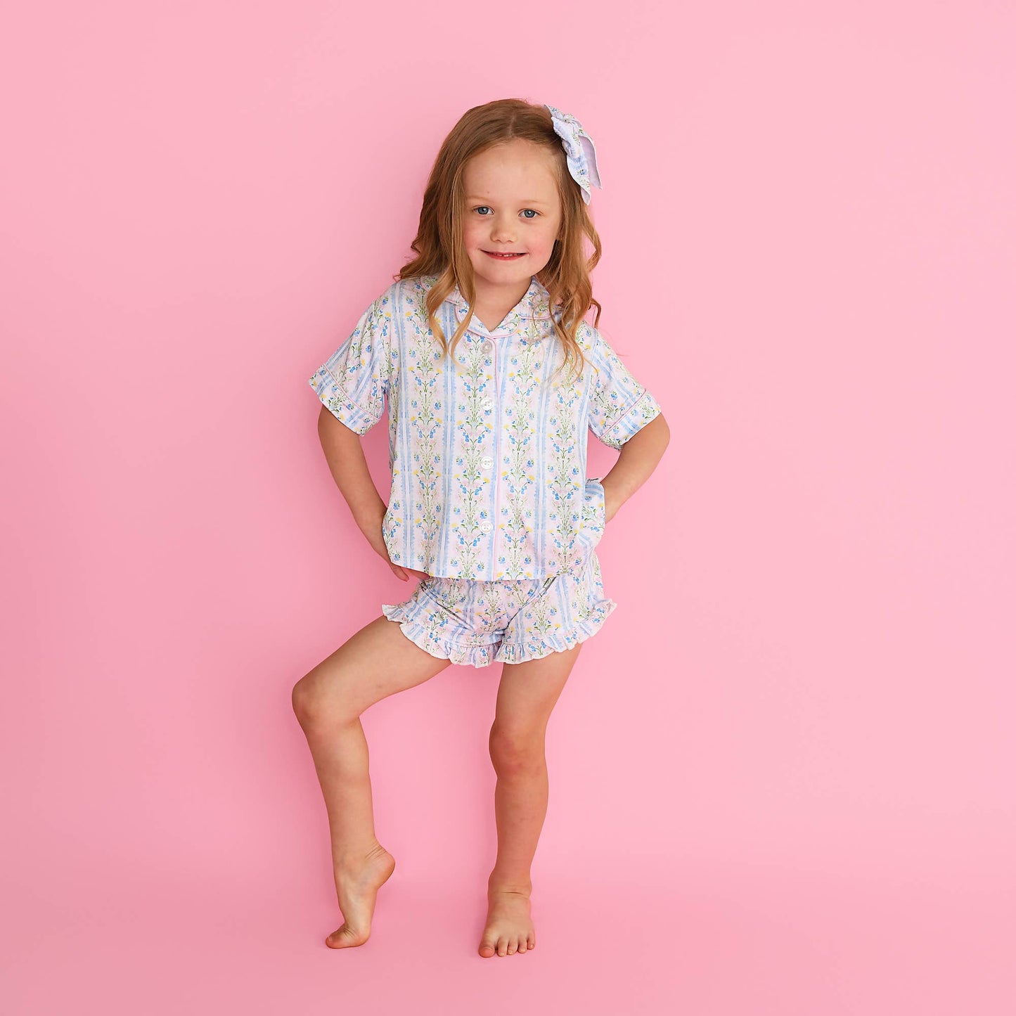 NORA RUFFLE LOUNGE SHORT SET
