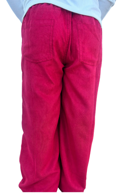 Burgundy Wide Leg Pants
