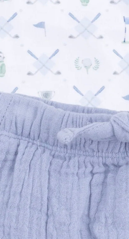 Golf Trellis Blue With Casual Short