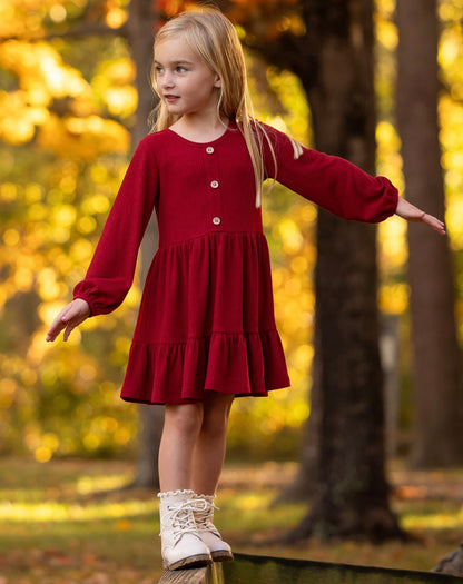 Rose Ribbed Knit Dress