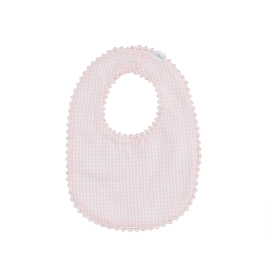 Pink Check Bib