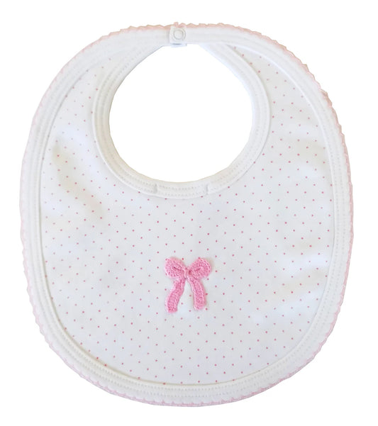 Crochet Bow Dot Bib