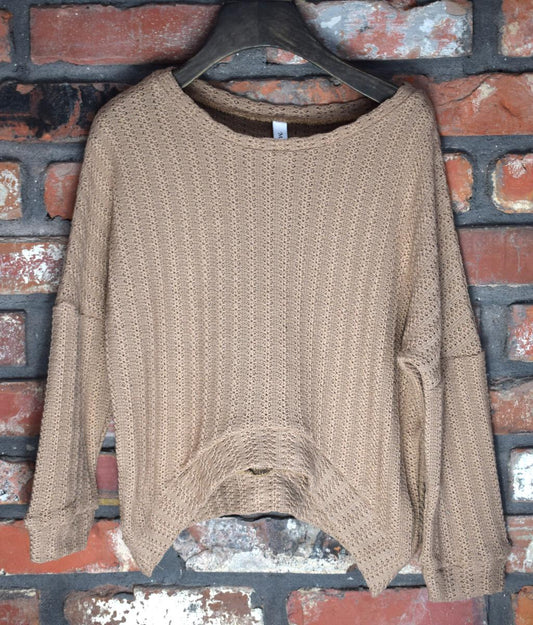 Taupe Shark Knit Sweater