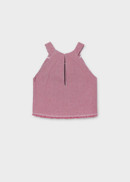 Girls Stripe Denim Top