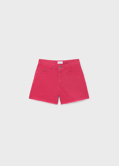 Girls Red Twill Shorts
