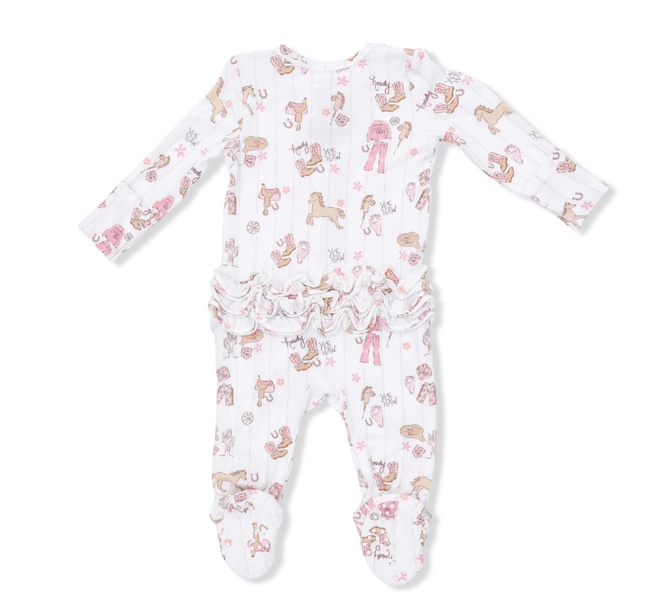 Cowgirl Nursery Ruffle 2 Way Zipper Footie