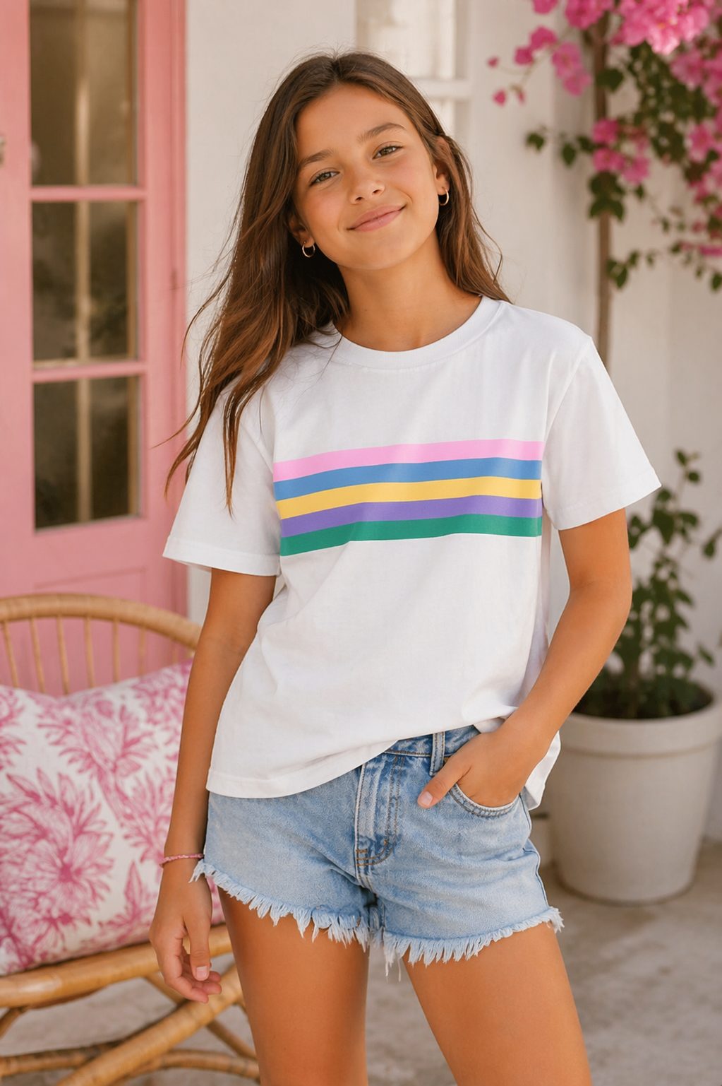 Multi Color Striped Tee
