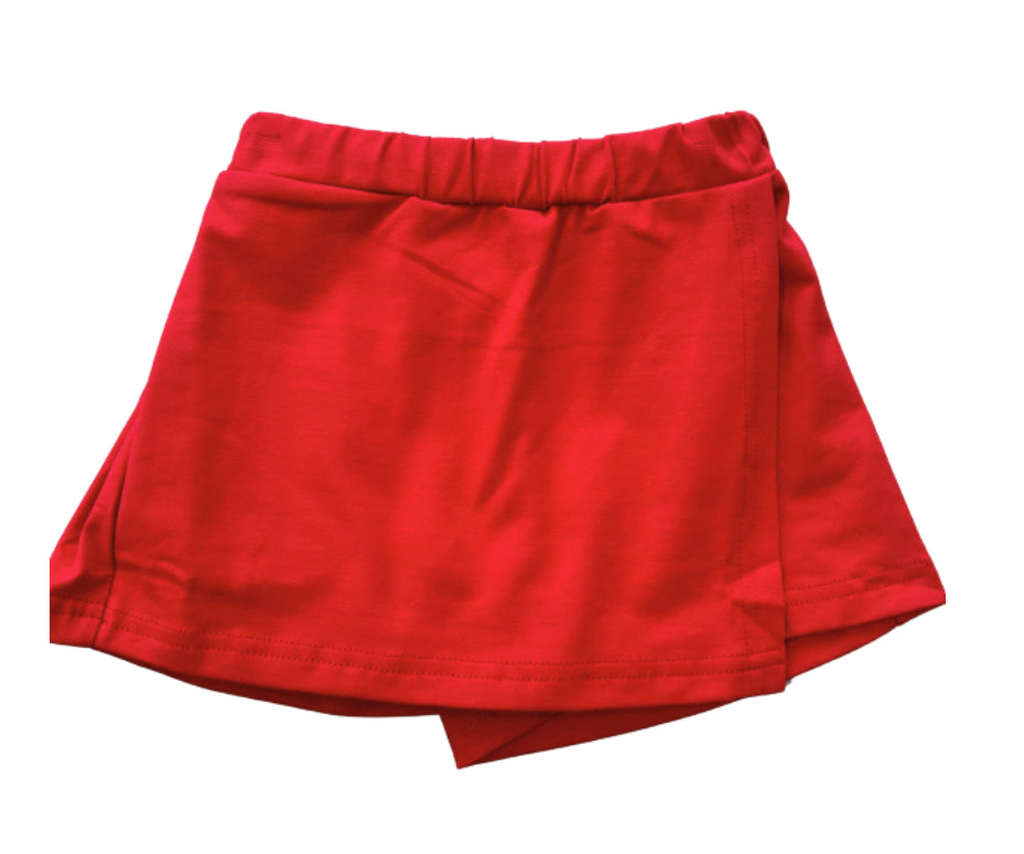 Red Cotton Skort
