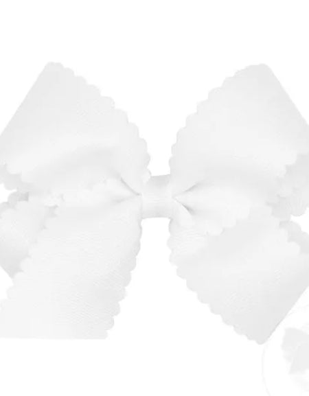 White Medium Scallop Bow