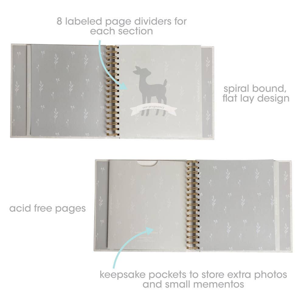 Deer Print Square Baby Memory Book