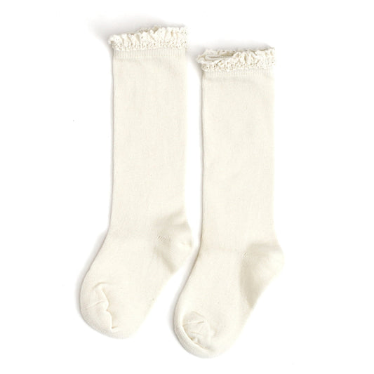 Little Stocking Co. Ivory Lace Knee High