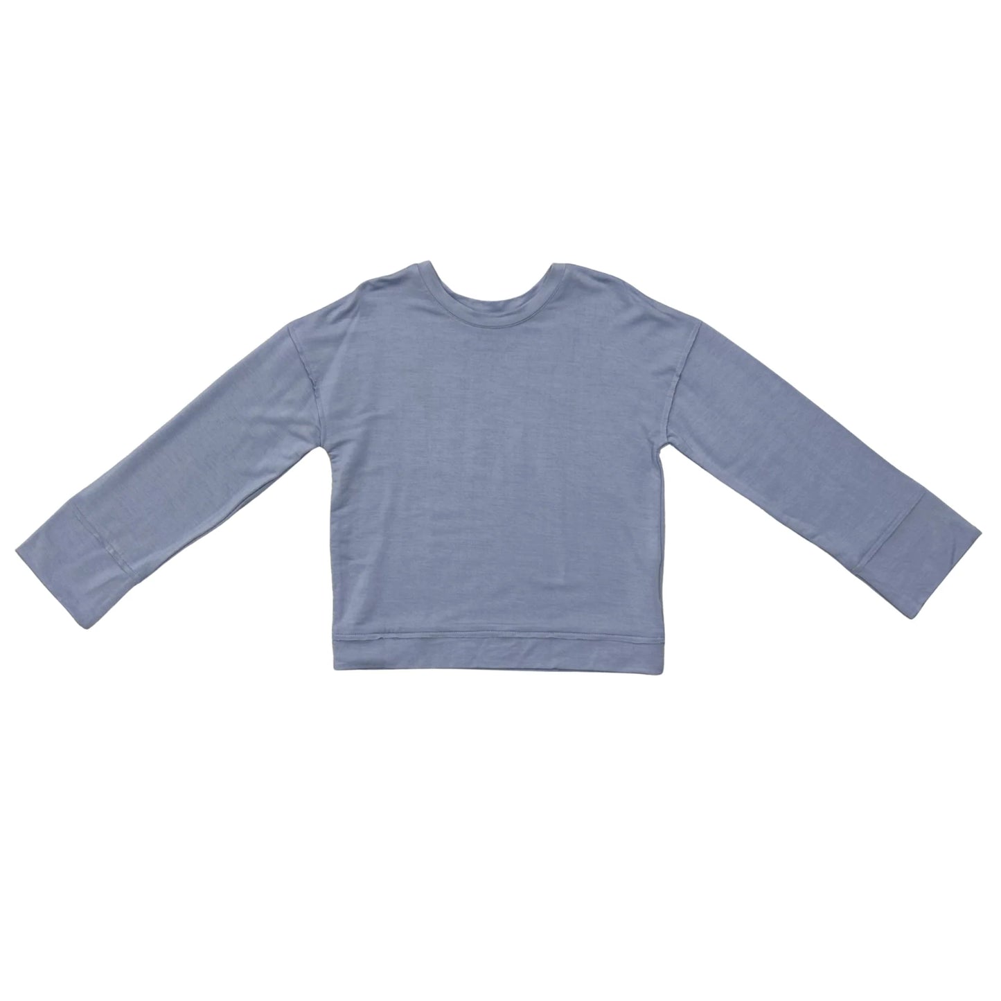 Girl’s Loose Fit Long Sleeve Top/Blue Fog