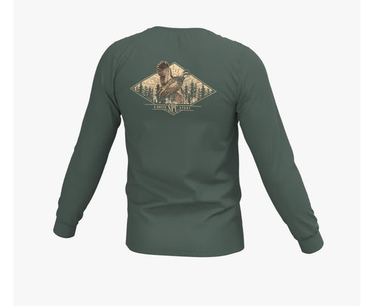Youth Diamond Quail Long Sleeve Pocket Tee