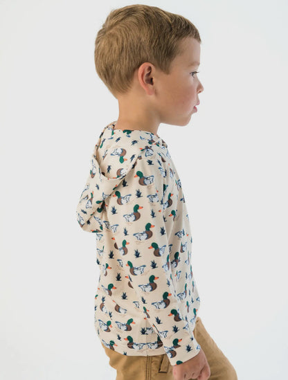 Boys Mallard Marsh Performance Hooded Shirt